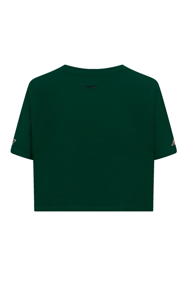 PRO STANDARD Women's Pro Standard Green Minnesota Wild Boxy Script Tail Cropped T-Shirt, Alternate, color, Green