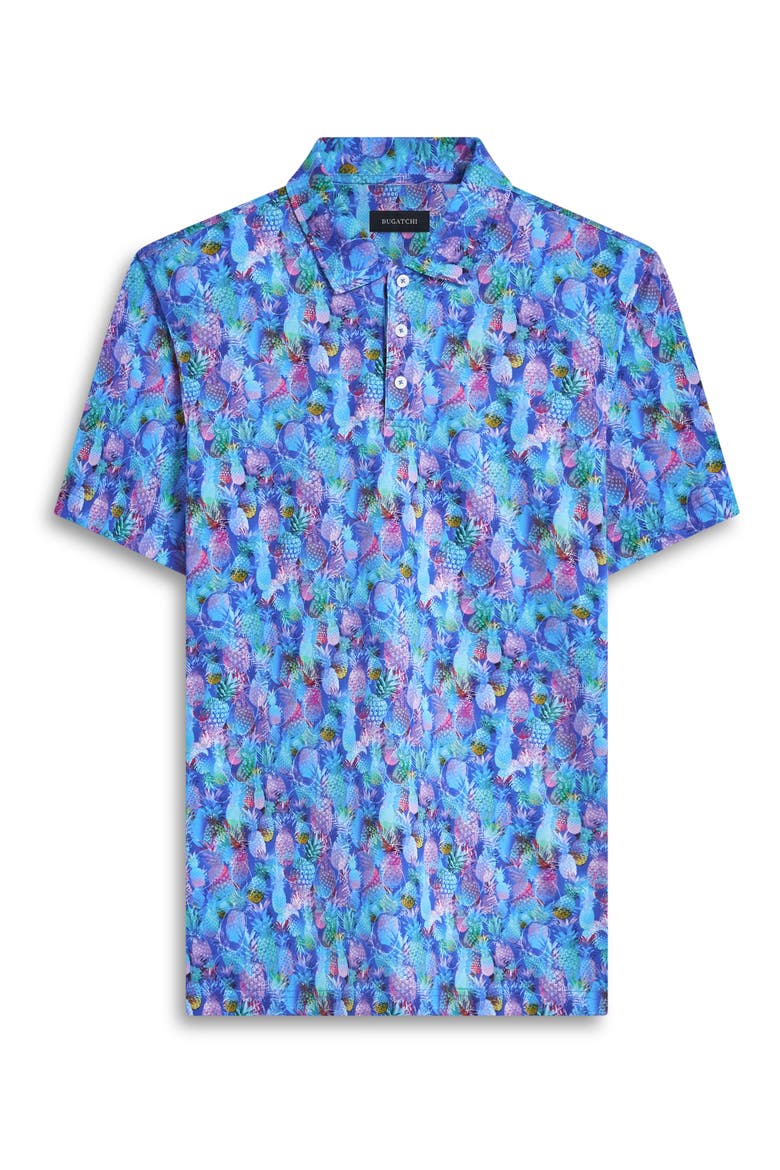 Victor OoohCotton® Pineapple Print Polo, Alternate, color, CLASSIC BLUE