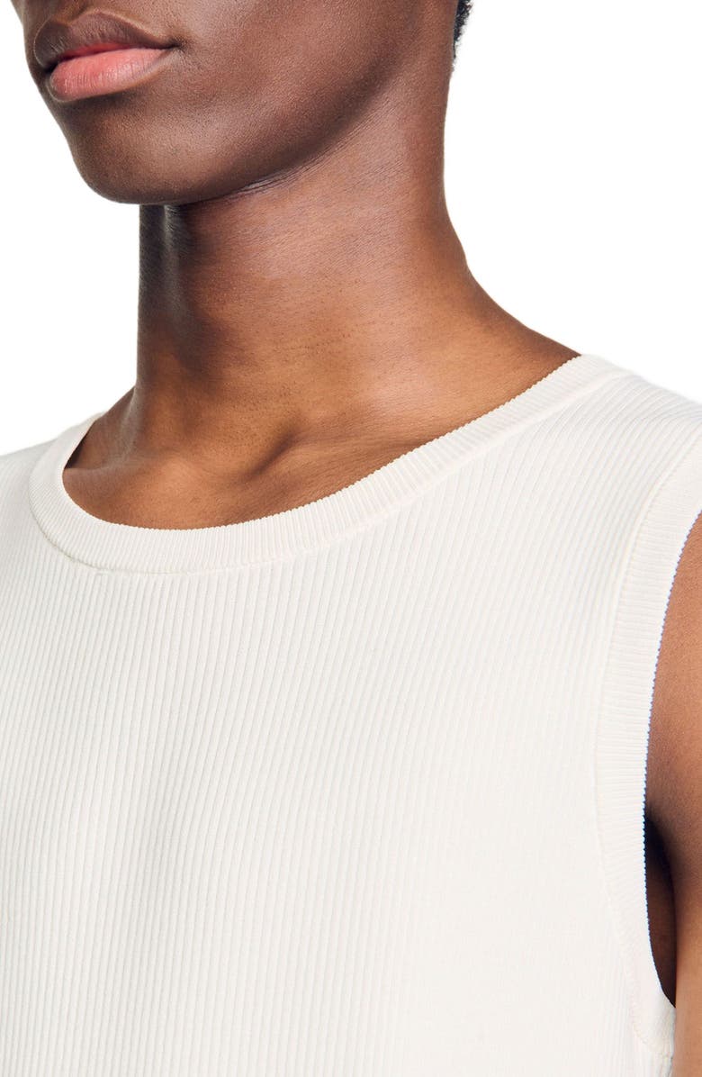 SANDRO Rib knit vest top, Alternate, color, 