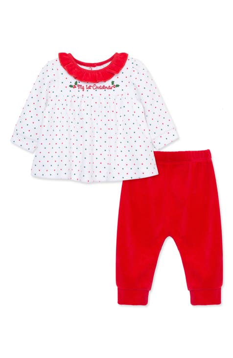 Holly First Christmas Velour Top & Joggers Set (Baby)