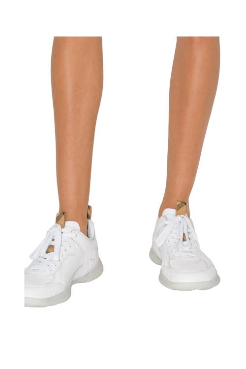 Burberry Leather Matrix Sneakers In White
