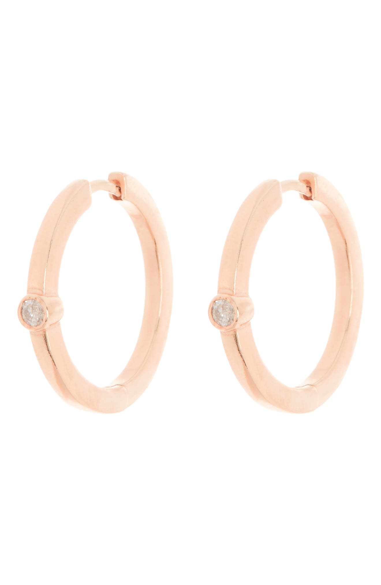 MESHMERISE Bezel Set Diamond Hoop Earrings - 0.20 ctw