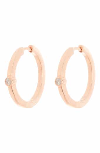 MESHMERISE Bezel Set Diamond Hoop Earrings - 0.20 ctw