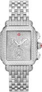 MICHELE Deco Jubilee Limited Edition Diamond Pavé Chronograph Bracelet Watch, 33mm x 35mm