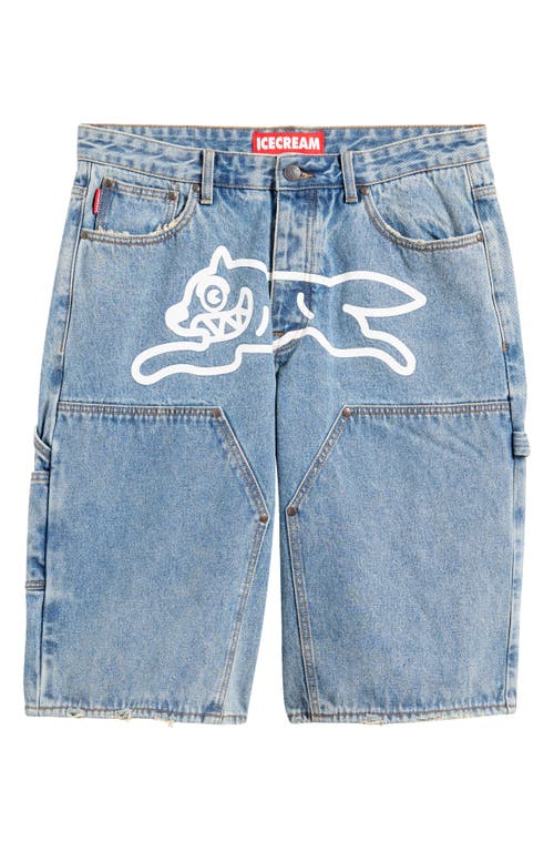 ICECREAM ICECREAM DOUBLE SCOOP DISTRESSED DENIM CARPENTER SHORTS