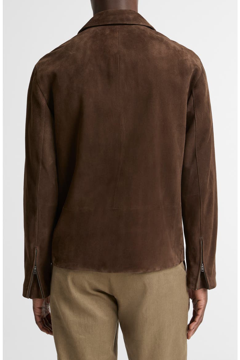Minimal Moto Suede Zip Jacket, Alternate, color, ESPRESSO