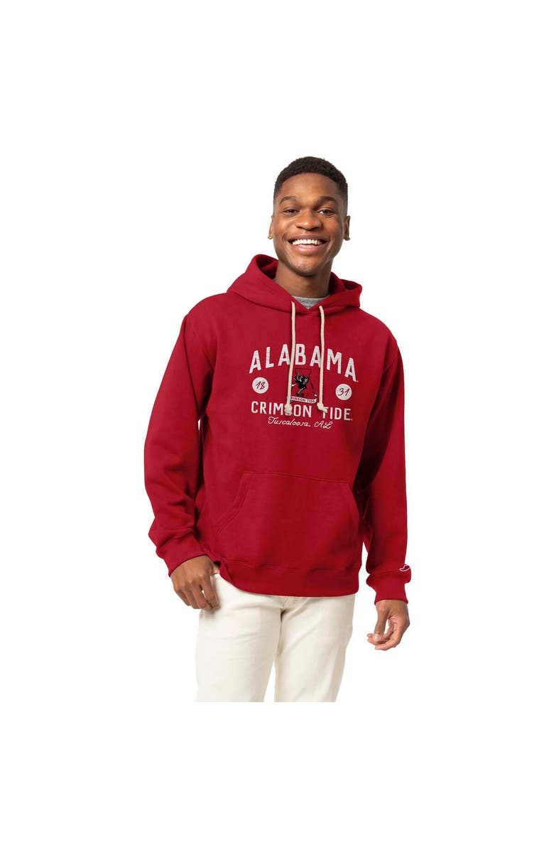 LEAGUE COLLEGIATE WEAR Men's League Collegiate Wear Crimson Alabama Crimson Tide Bendy Arch Essential 2.0 Pullover Hoodie, Main, color, Crimson