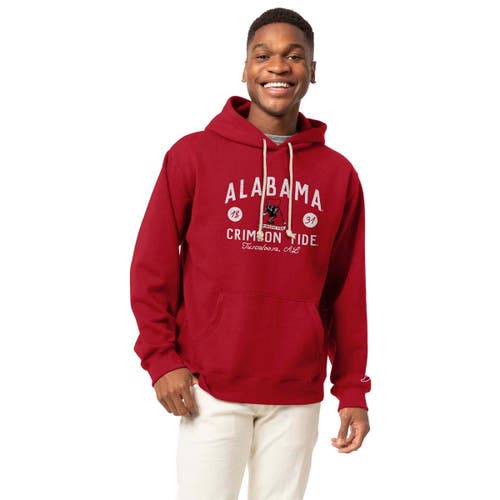 League Collegiate Wear Crimson Alabama Crimson Tide Bendy Arch Essential 2.0 Pullover Hoodie In Red