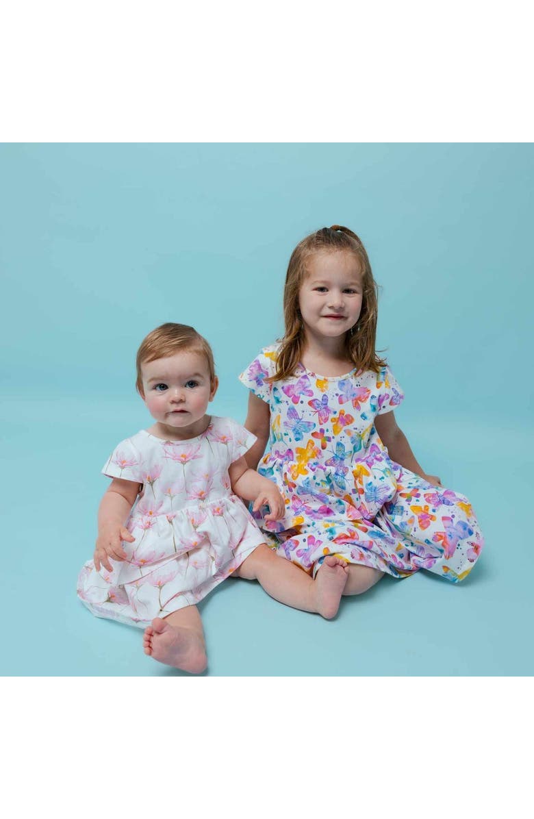Norani Kids Organic Layered Dress with Matching Biker Shorts, Alternate, color, Butterflies