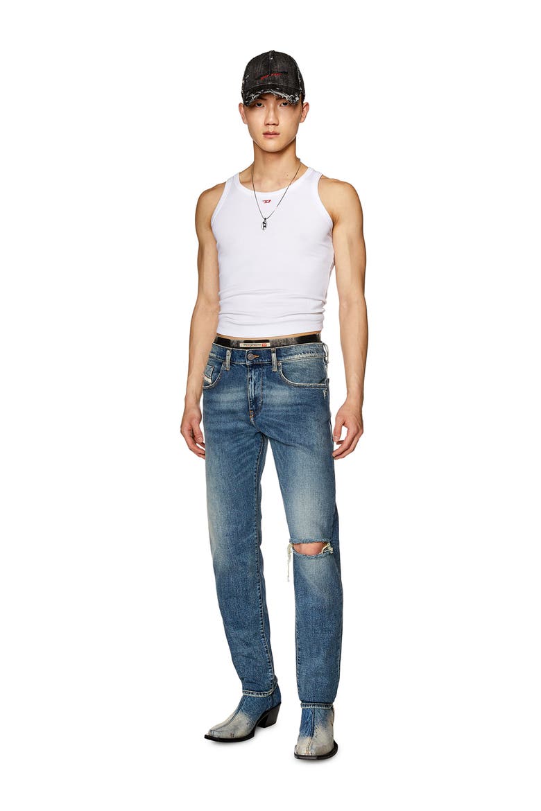 D-Strukt Ripped Slim Fit Jeans, Alternate, color, BLUE