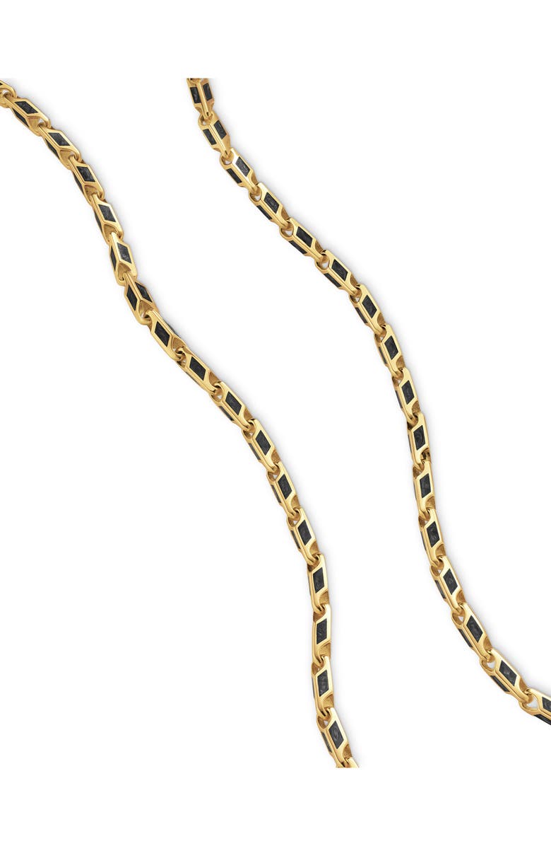 David Yurman Men's Streamline<sup>®</sup> Faceted Chain Necklace in 18K Yellow Gold with Forged Carbon, 4.3mm, Alternate, color, 