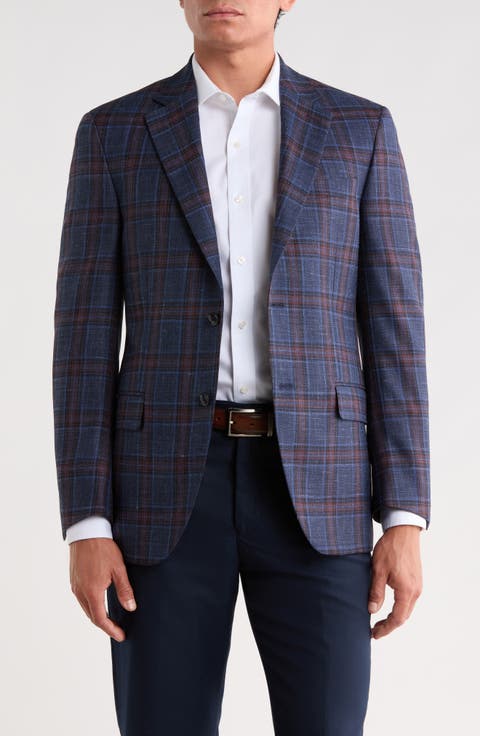 Blue Plaid Wool Sport Coat