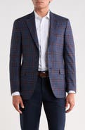 Peter Millar Blue Plaid Wool Sport Coat