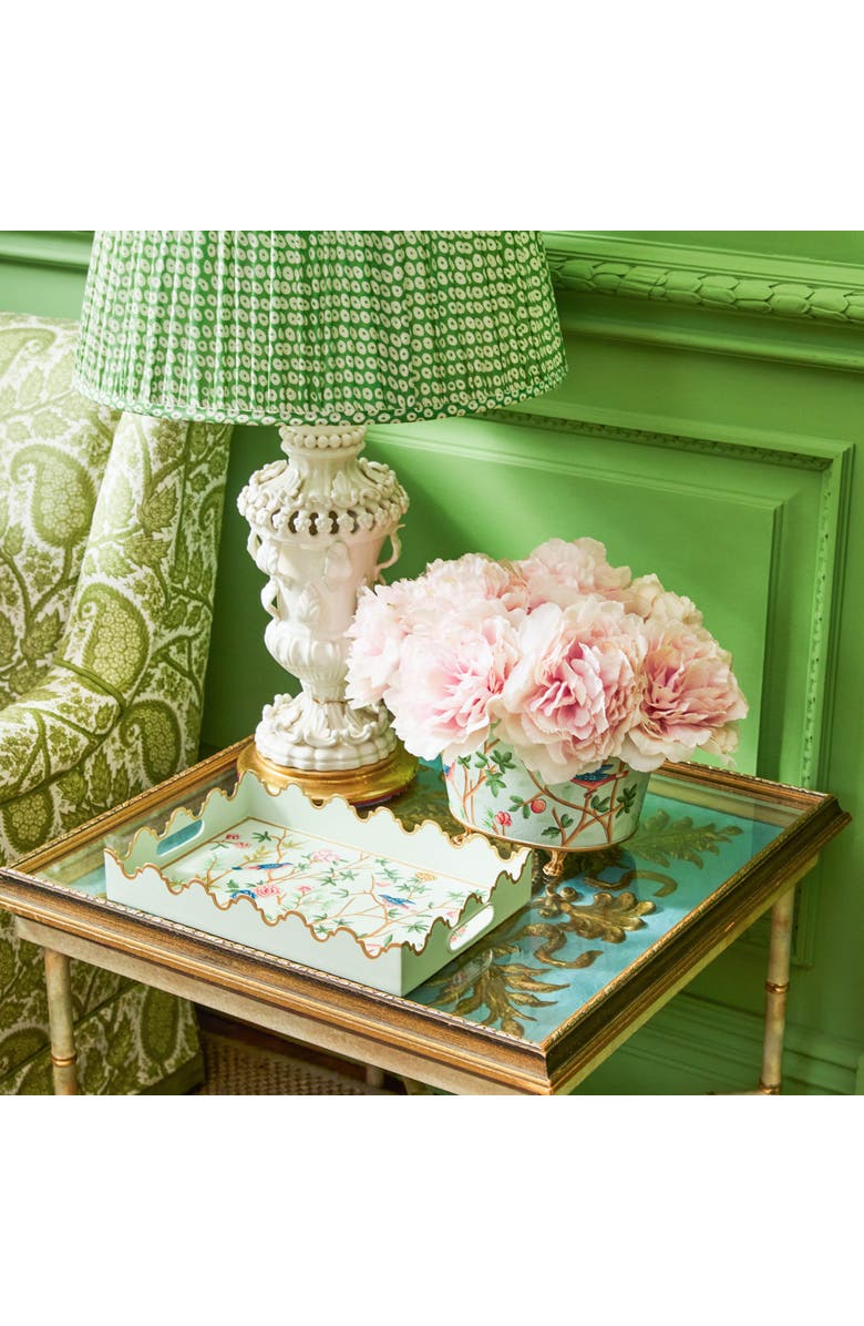 Mrs. Alice Green Chinoiserie Tole Planter, Alternate, color, Green