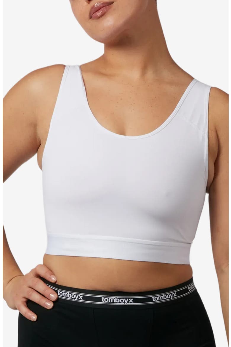 Compression Plus Crop Top, Main, color, WHITE