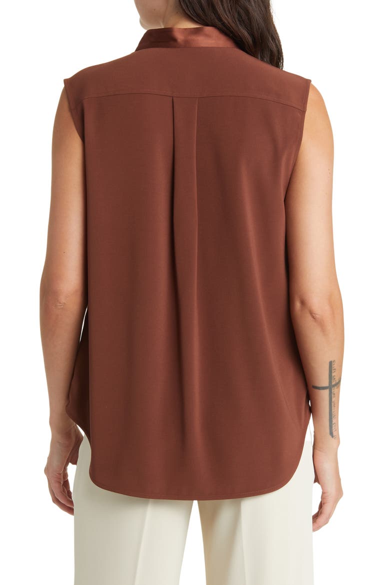 Meredith Sleeveless Surplice Top, Alternate, color, BROWN