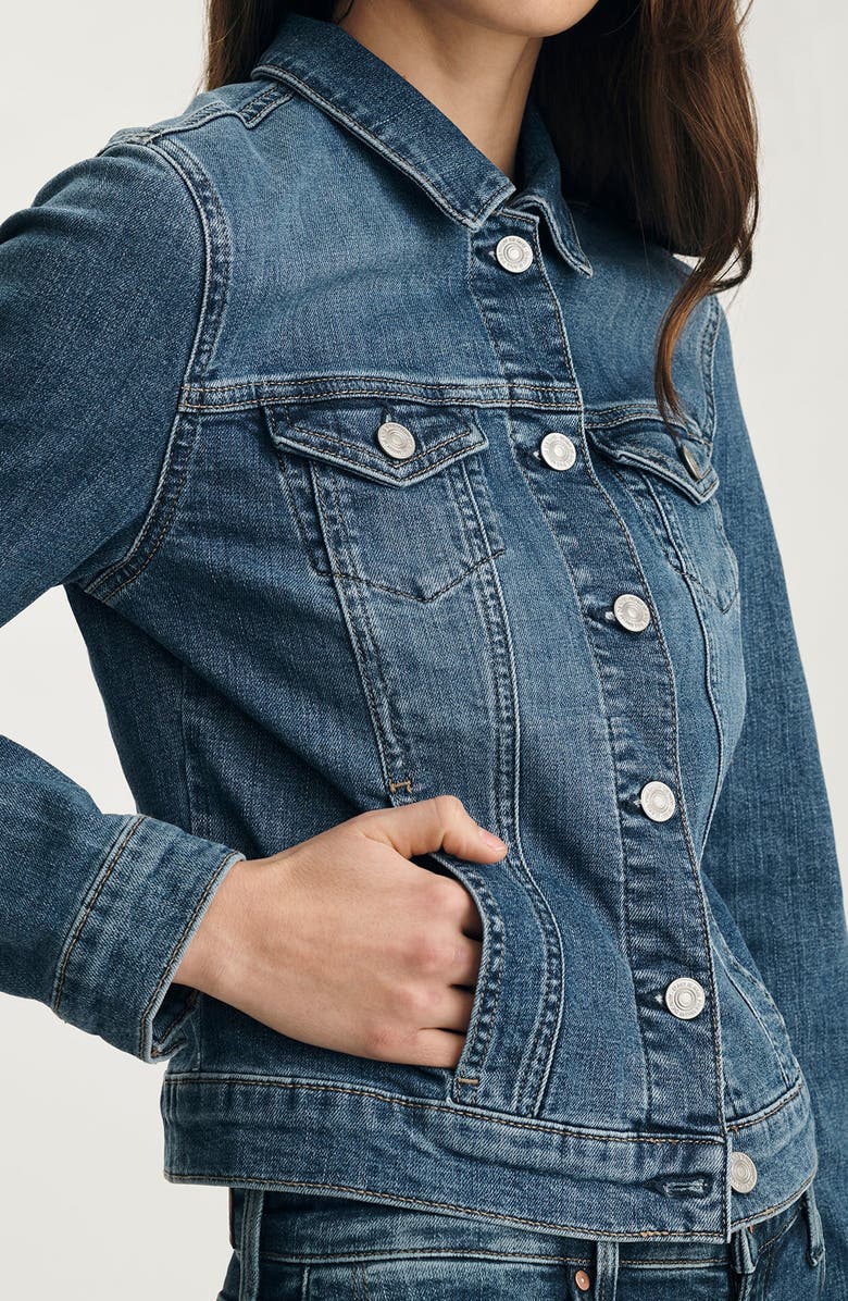 Mavi Jeans Samantha Crop Denim Trucker Jacket, Alternate, color, 