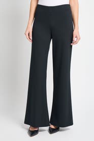 Ming Wang Stretch Deco Crepe Wide-Leg Pants