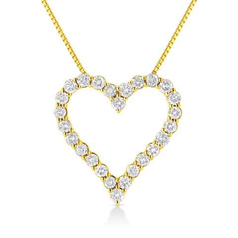 14K Yellow Gold 2.00 cttw Round Diamond Necklace Pendant