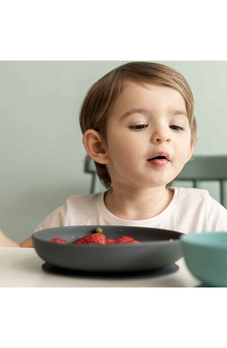 EKOBO Silicone Suction Baby Plate Set, Alternate, color, Cloud / Storm