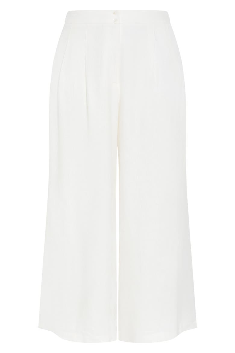 Abbie Wide Leg Linen Blend Pants, Alternate, color, IVORY