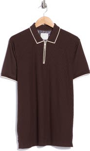 Cactus Man Geo Textured Quarter Zip Polo