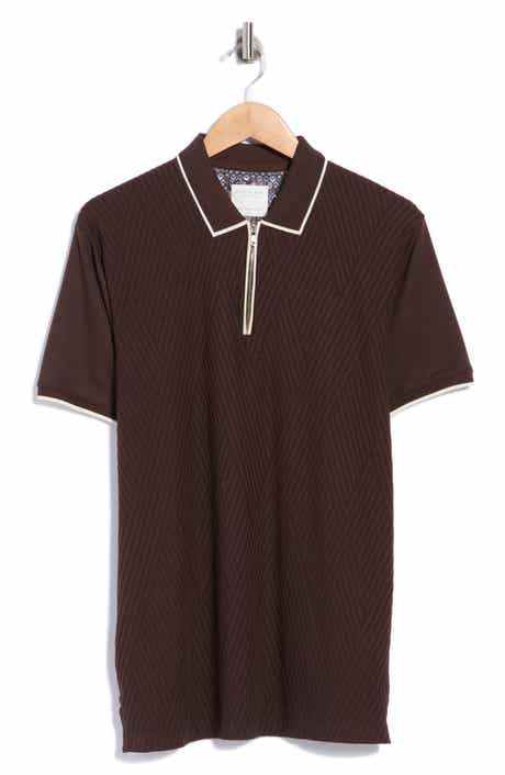 Geo Textured Quarter Zip Polo