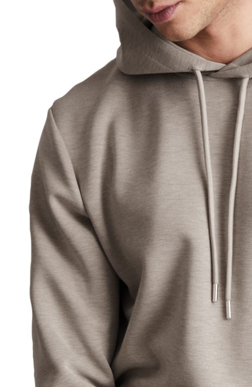 Reiss Fabien Interlock Jersey Drawstring Hoodie In Gray
