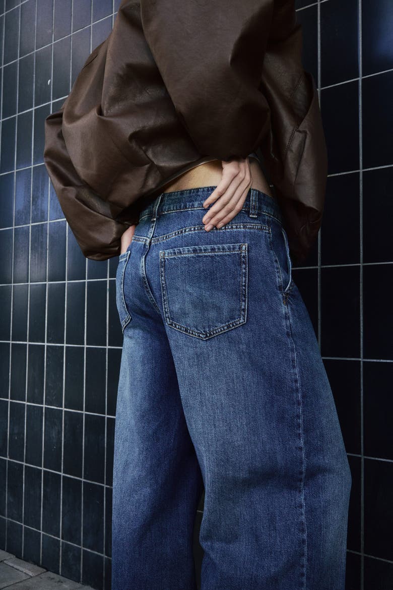 Wide Low Waist Jeans, Alternate, color, Denim blue