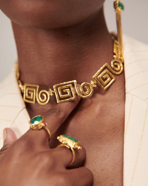 Ottoman Hands Megara Geometric Spiral Necklace In Gold