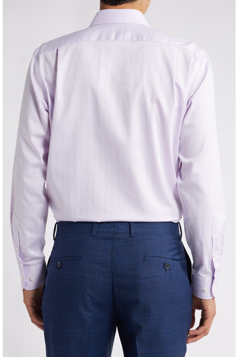 Trim Fit Herringbone Dress Shirt, Alternate, color, PURPLE CALM HERRINGBONE
