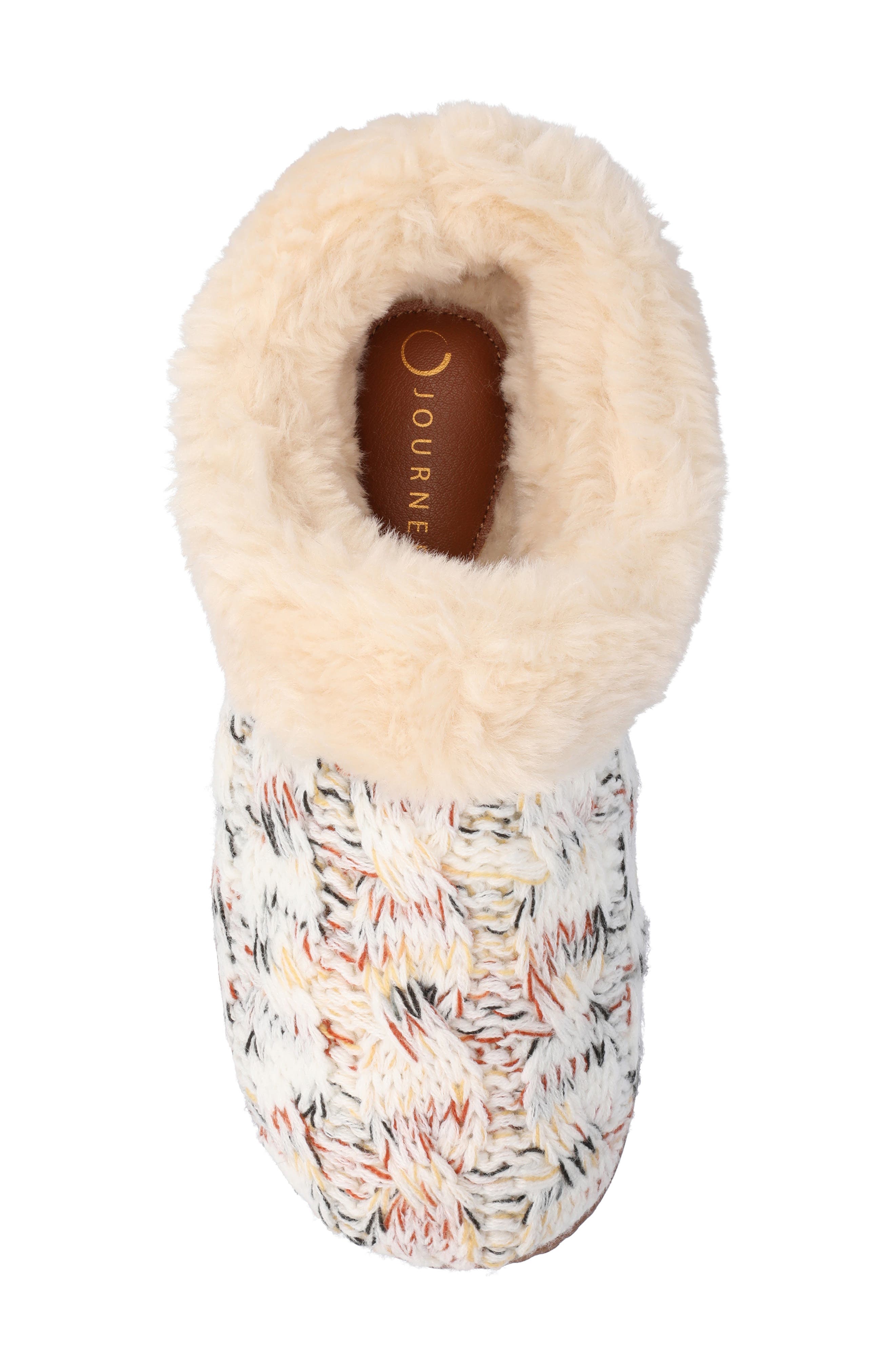 Journee Collection Adiah Faux Fur Trim Slipper, Alternate, color, Beige