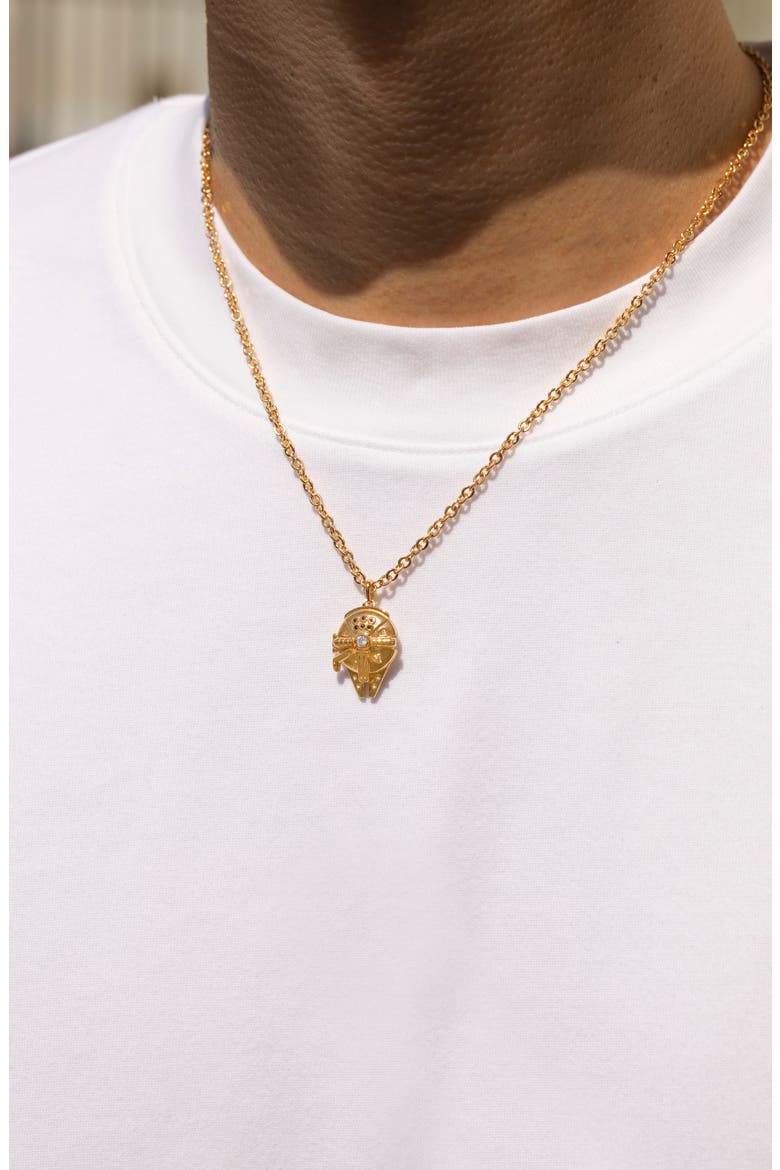 Star Wars Millenium Falcon Locket Necklace, Alternate, color, GOLD