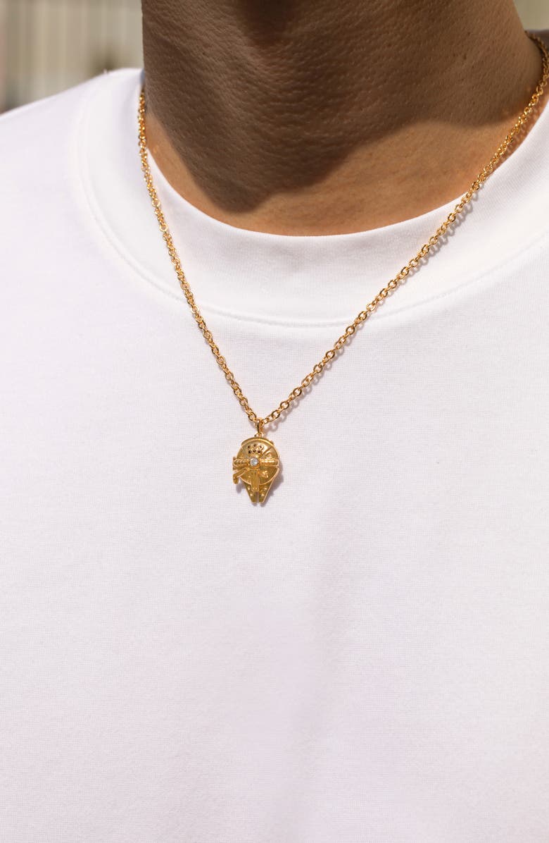 Girls Crew Star Wars Millenium Falcon Locket Necklace, Alternate, color, Gold