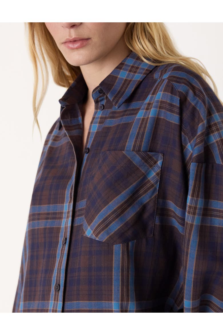 Checked Brushed Cotton Shirt, Alternate, color, Blue/Multi