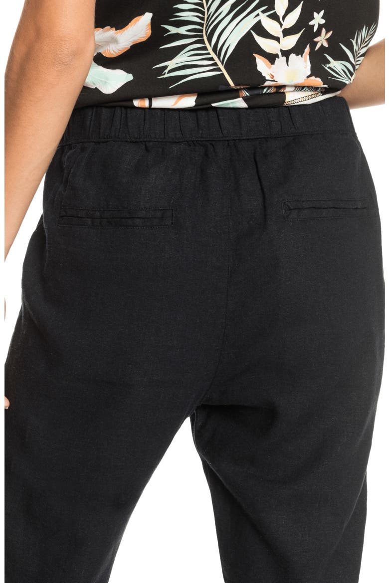 On the Seashore Tie Waist Linen Blend Pants, Alternate, color, ANTHRACITE SOLID