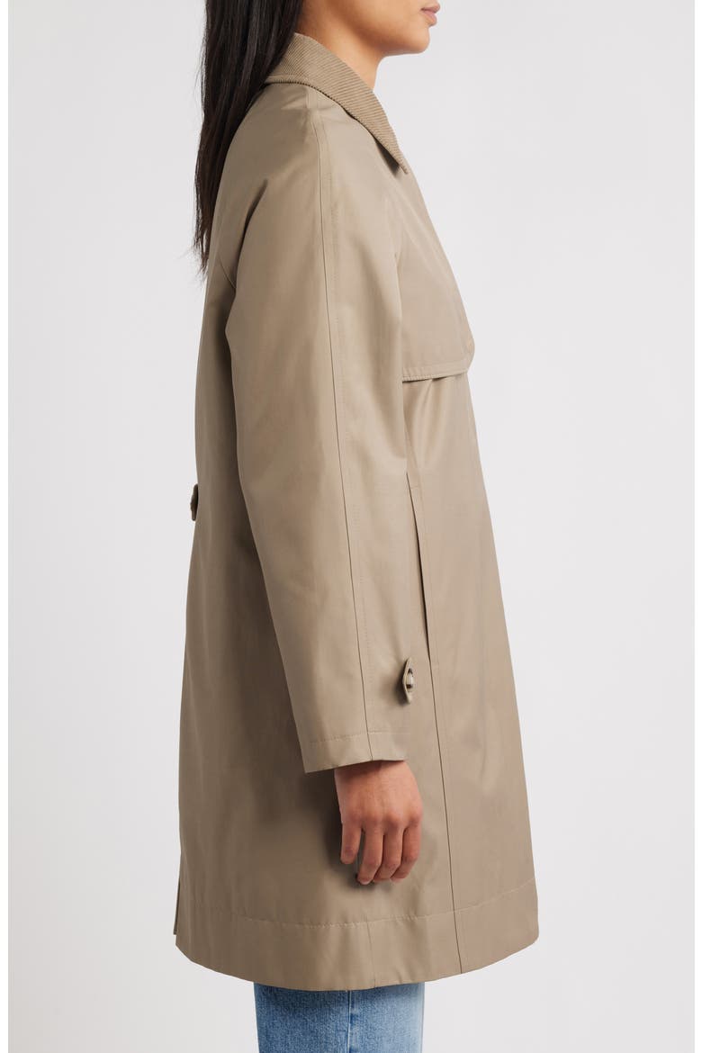 Corduroy Collar Raincoat, Alternate, color, SAND