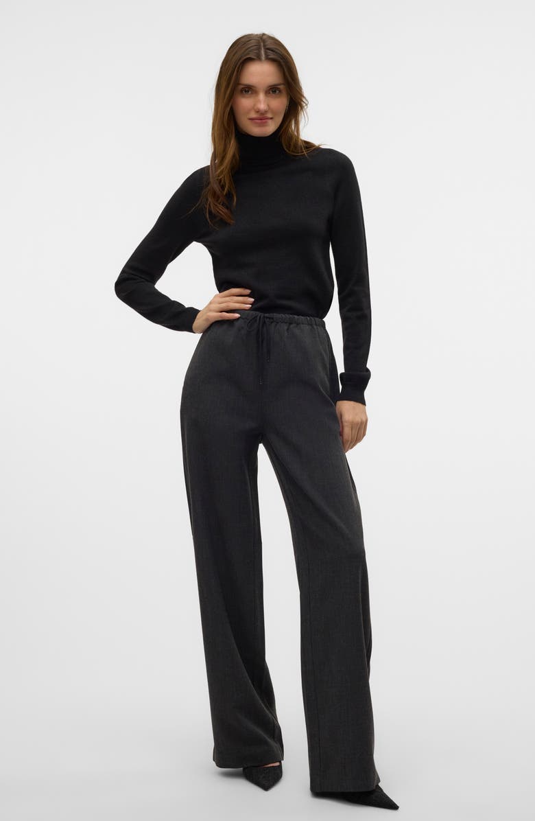 VERO MODA Happy Glitter Turtleneck Sweater, Alternate, color, Black Detail W Dtm