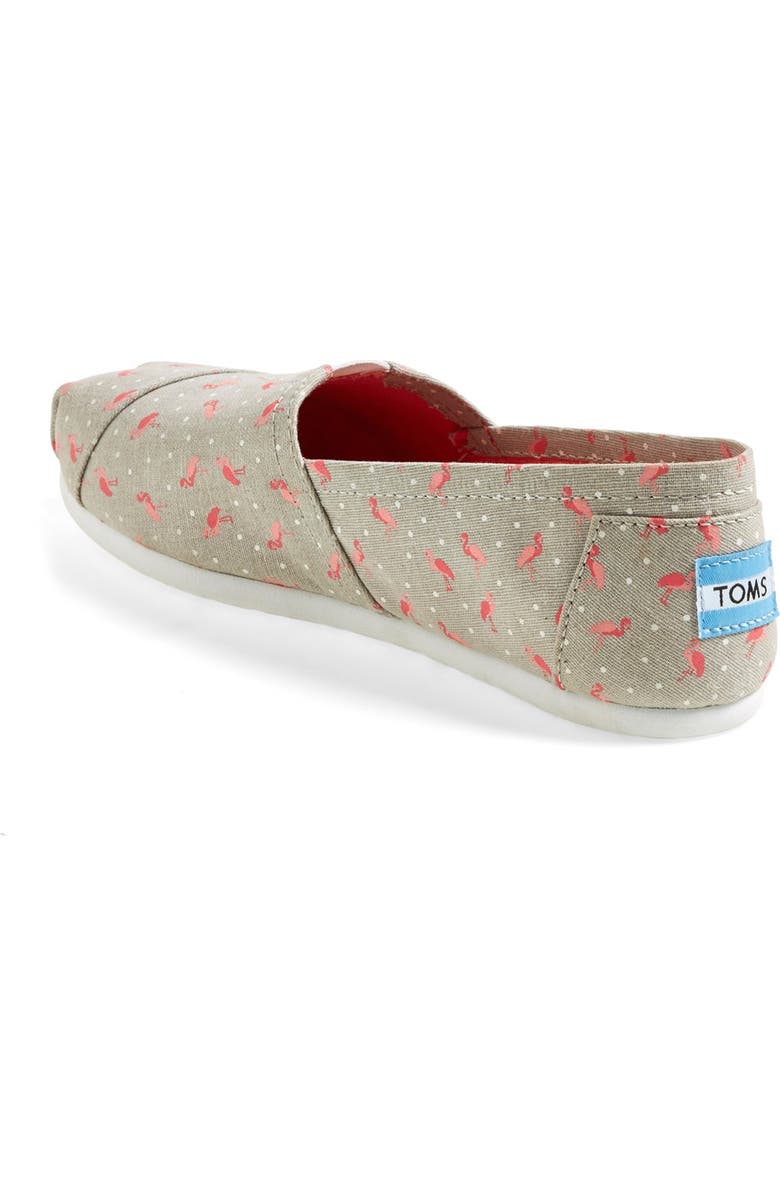 TOMS 'Classic - Flamingo' Alpargata Slip-On, Alternate, color,