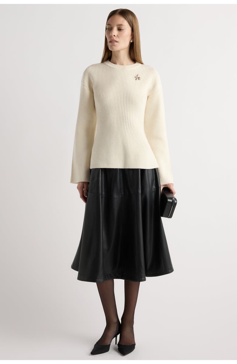 Modern Citizen Minali Ribbed Sculpted Sweater, Alternate, color, Cream