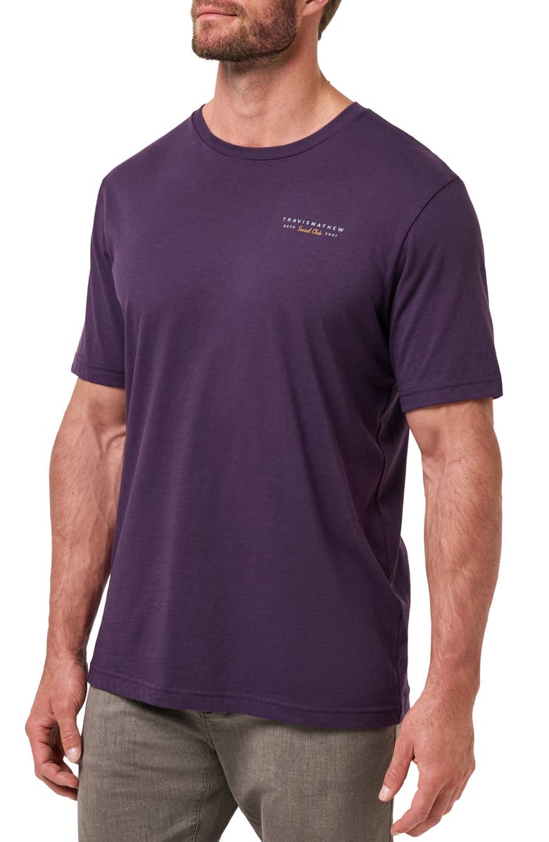 TravisMathew Social Hour Graphic T-Shirt, Alternate, color, Purple Velvet