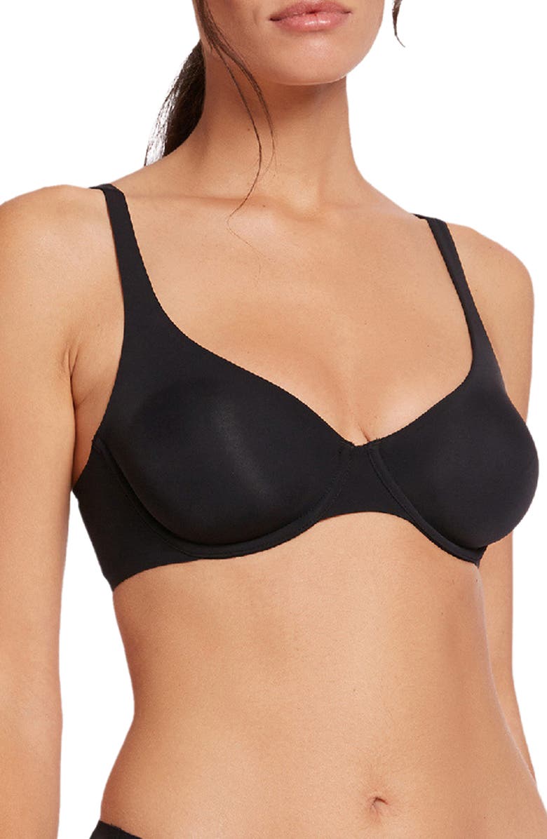 Wolford Pure 3W Underwire Bra, Main, color, Black