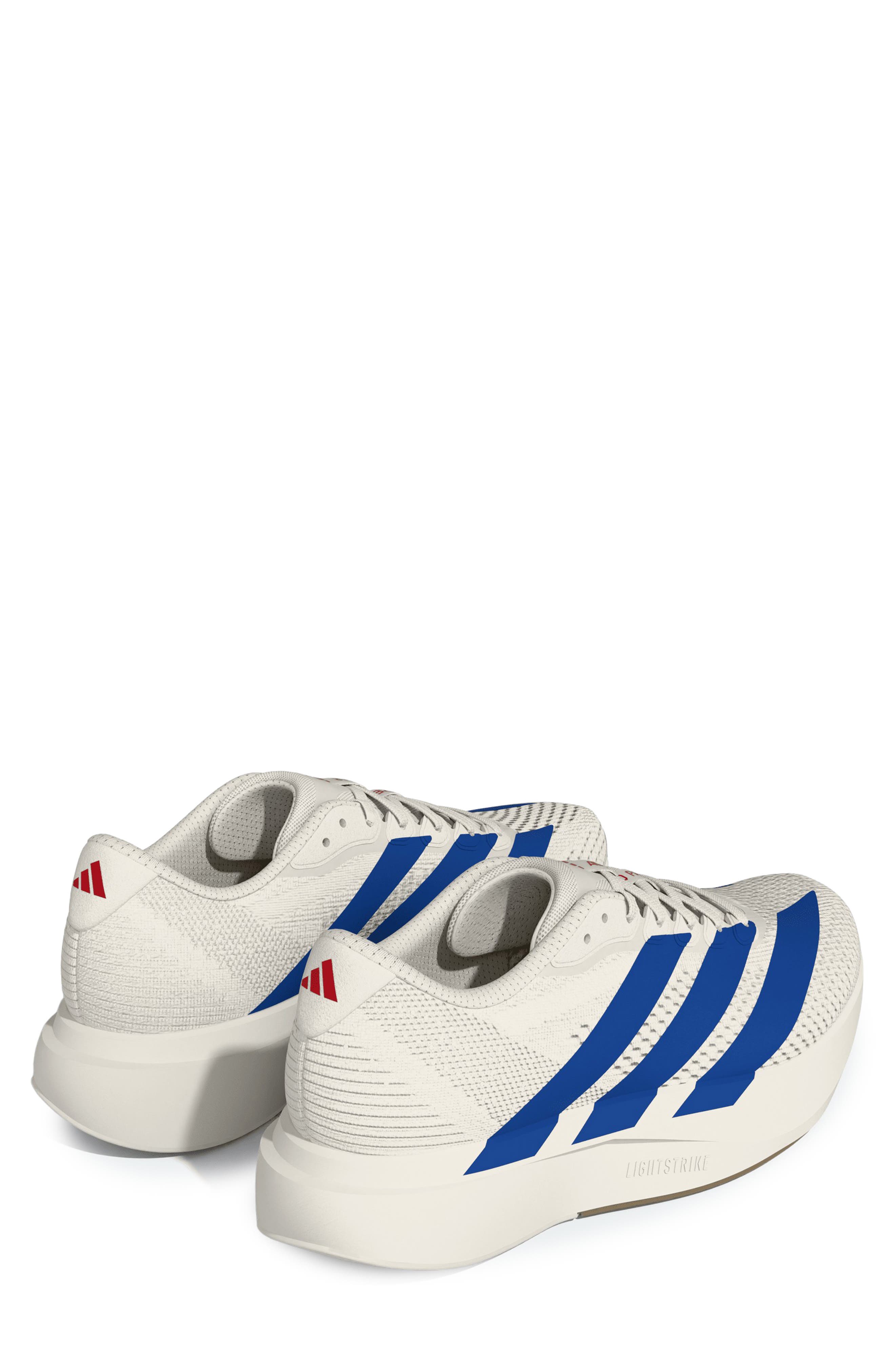 Adizero Pacer Sneaker, Alternate, color, WHITE/ ROYAL BLUE/ RUBY