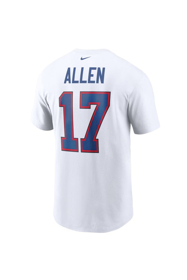 Men's Nike Josh Allen White Buffalo Bills Name & Number T-Shirt, Alternate, color, White