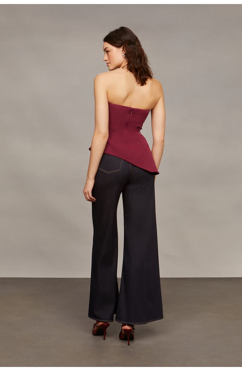 AMUR Ardell Beaded Floral Top, Alternate, color, Pinot Noir