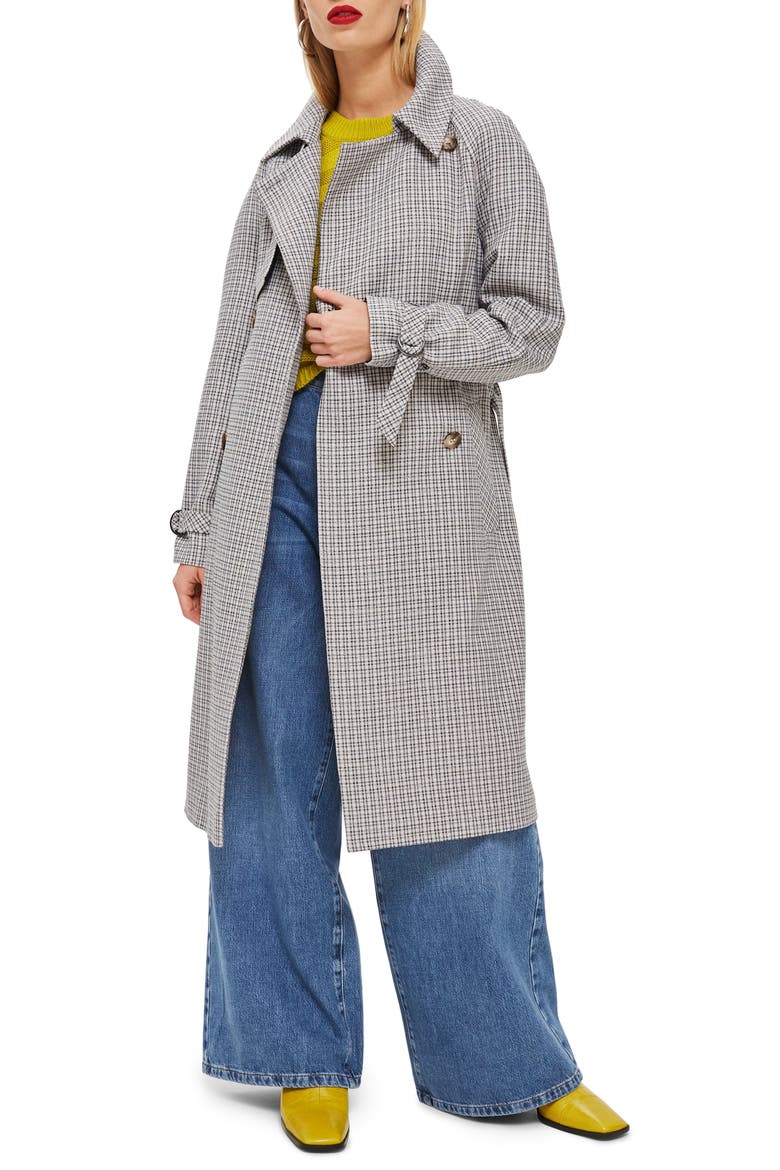 Angie Trench Coat, Main, color, GREY MULTI