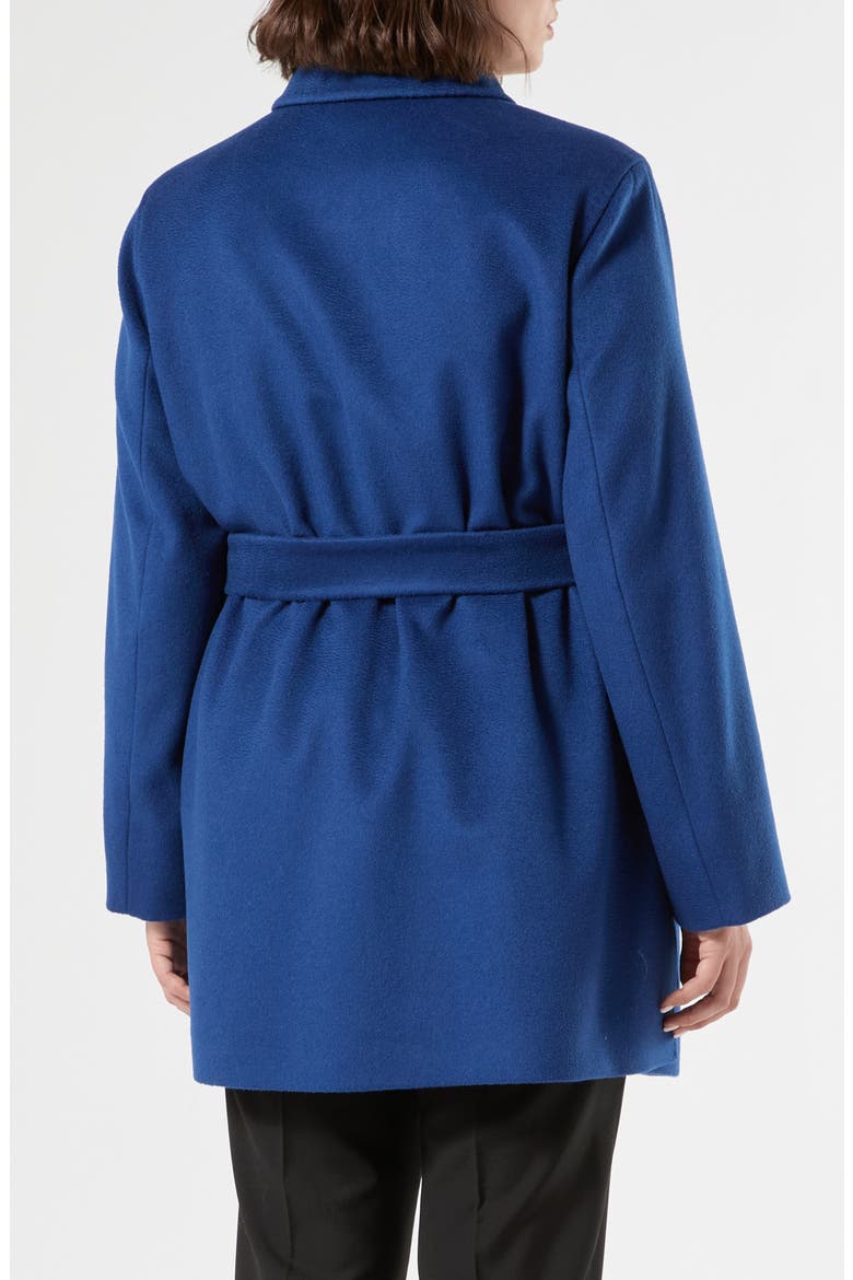 Poggio Belted Virgin Wool Short Coat, Alternate, color, CHINA BLUE