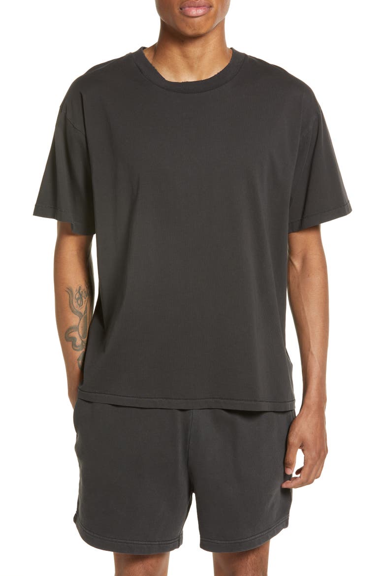 Core Oversize Organic Cotton Jersey T-Shirt, Main, color, BLACK