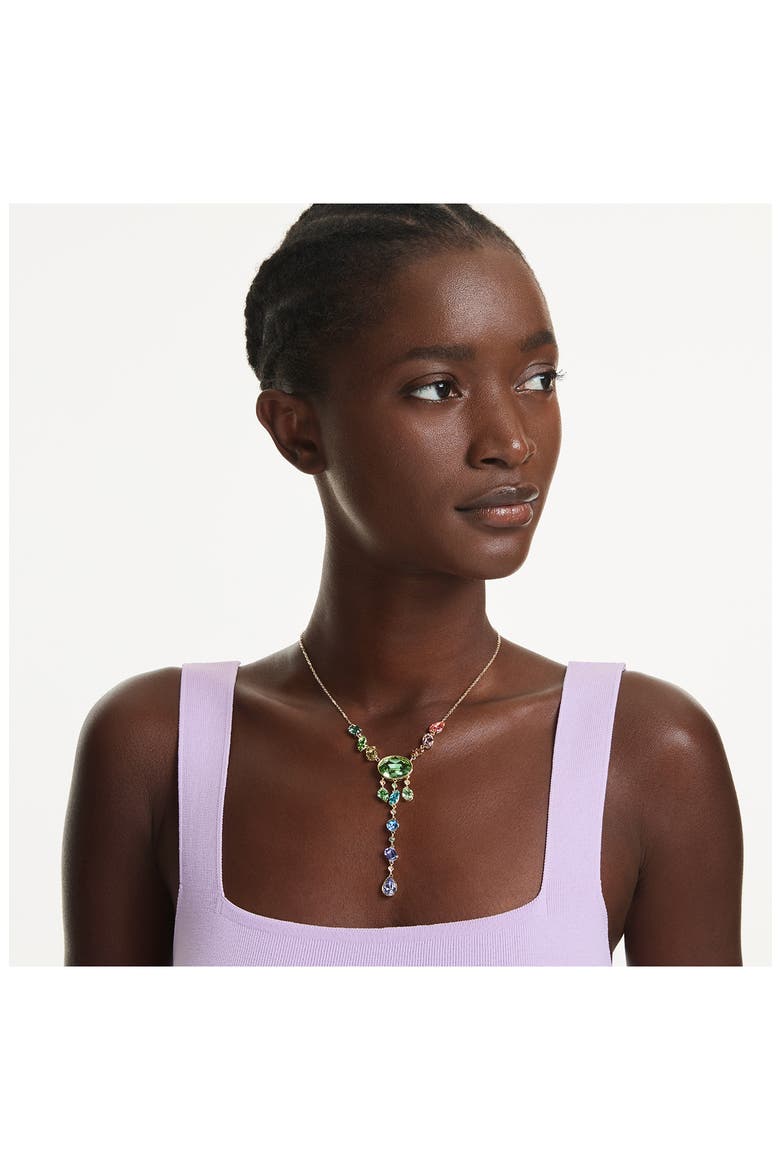 Gema Crystal Y-Necklace, Alternate, color, GOLD/ MULTI
