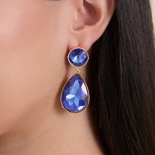 Jessica Simpson Blue Teardrop Statement Earrings In Metallic